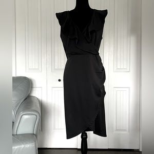 Black Ruffle Tulip Hem Dress LBD